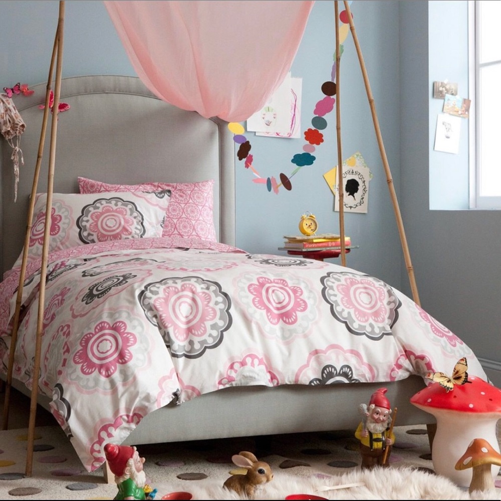 Dwell Studio Zinnia Rose Kids Twin Bed Duvet Set